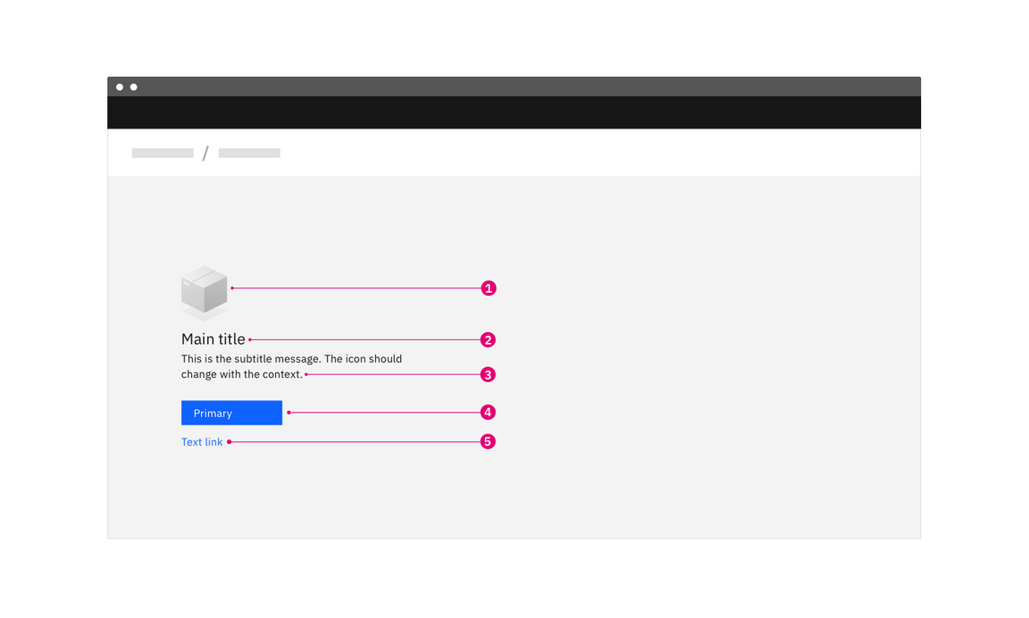 Basic empty state with primary action button Basic empty state with primary action button
