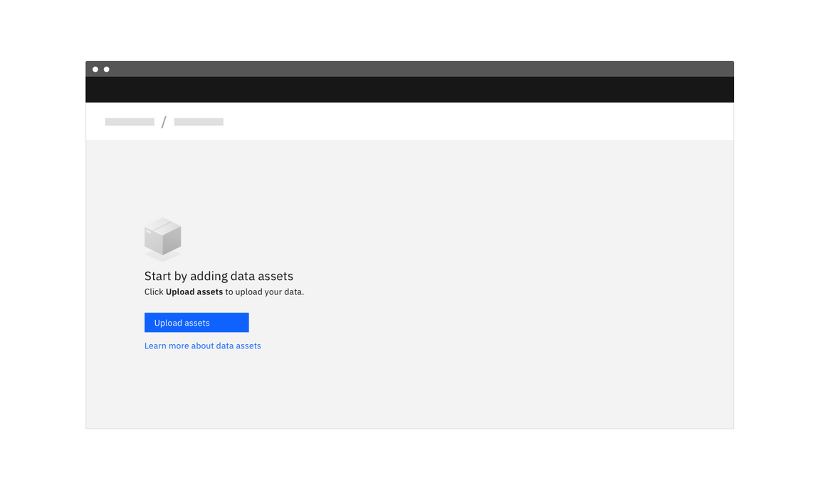 Basic empty state with primary action button Basic empty state with primary action button