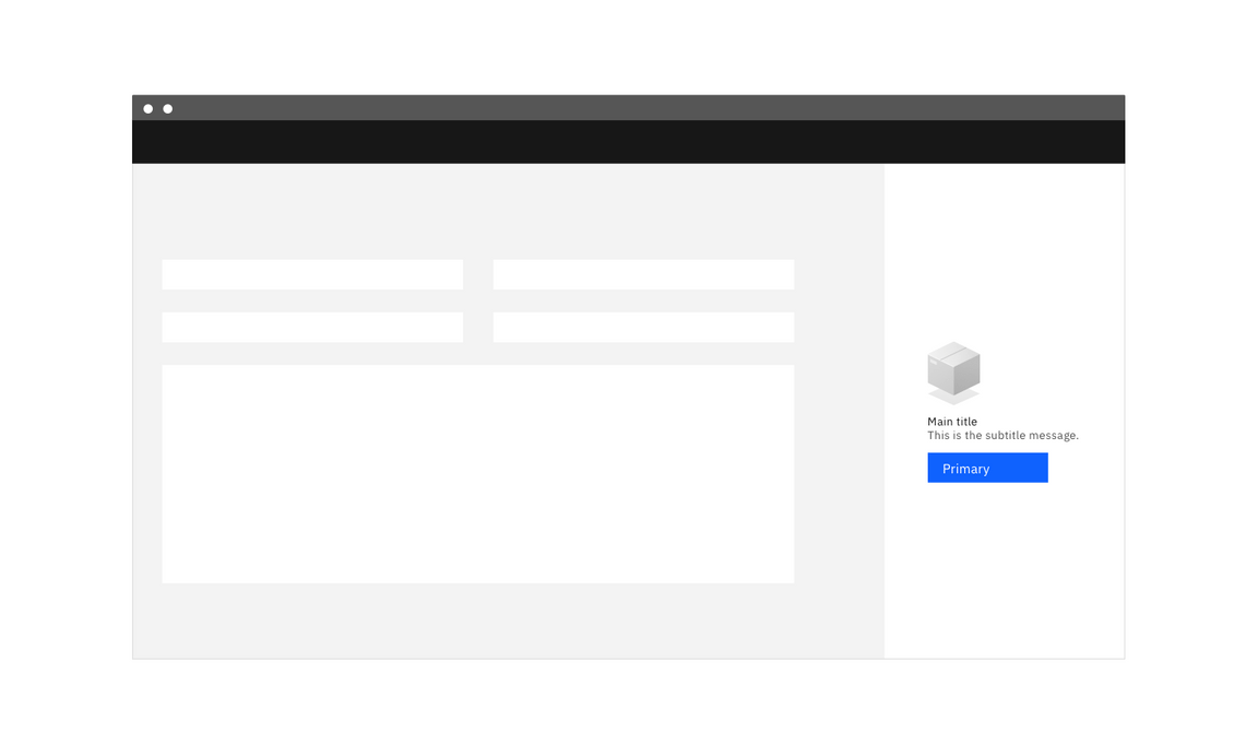 Layout for empty state in a side panel Layout for empty state in a side panel