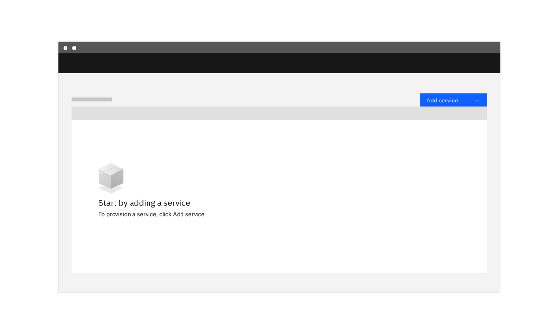 Basic empty state with instruction to click UI element Basic empty state with instruction to click UI element